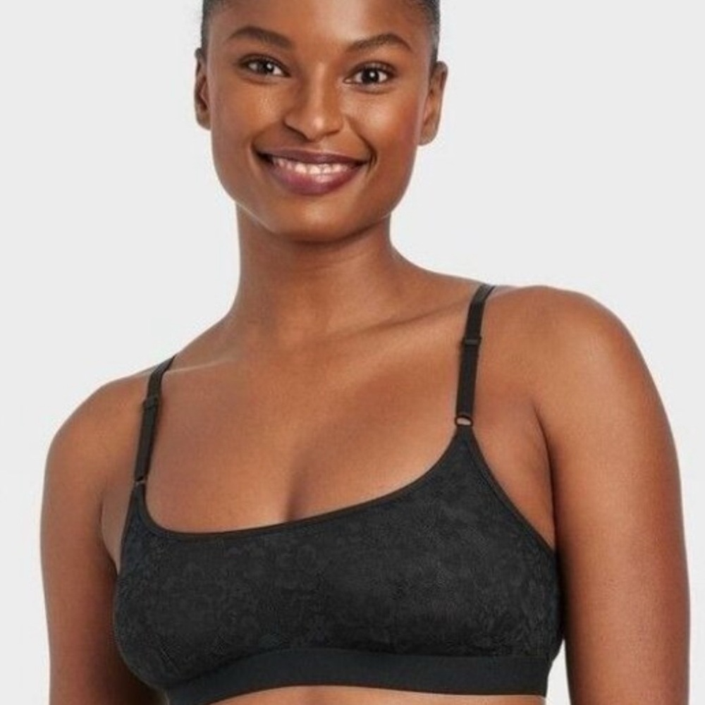 Auden Black Seamless Scoop Neck Bra